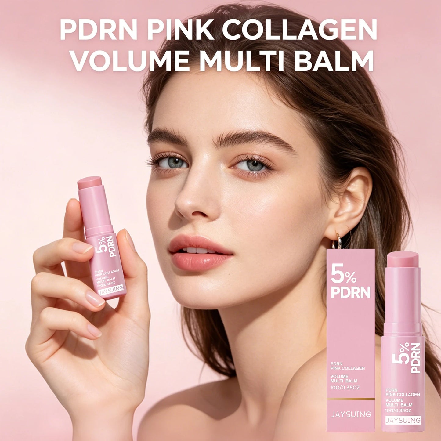 PDRN Pink Collagen Balm Stick – Moisturizing Multi-Use Stick for Face, Lips & Eyes