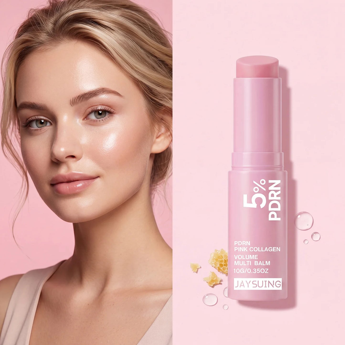 PDRN Pink Collagen Balm Stick – Moisturizing Multi-Use Stick for Face, Lips & Eyes