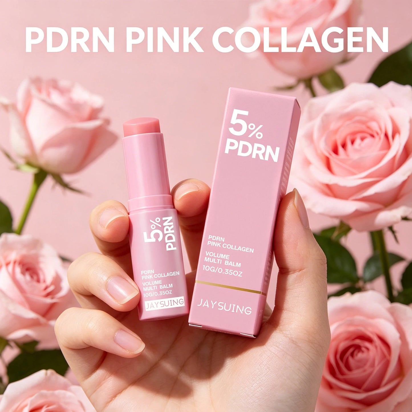 PDRN Pink Collagen Balm Stick – Moisturizing Multi-Use Stick for Face, Lips & Eyes