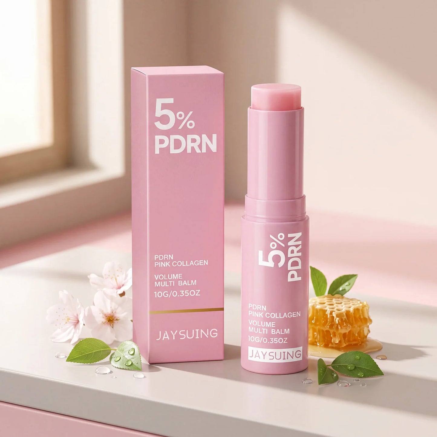 PDRN Pink Collagen Balm Stick – Moisturizing Multi-Use Stick for Face, Lips & Eyes