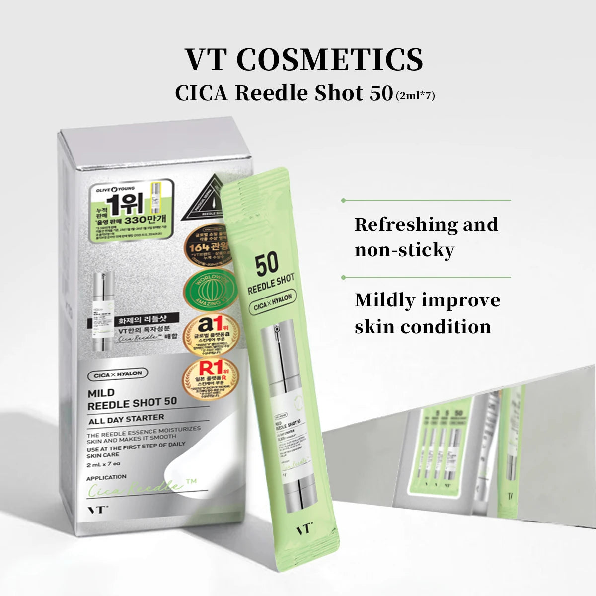 VT COSMETICS CICA Reedle Shot,Multi-Size Options,Centella Asiatica,Intense Hydration,Korean Skincare,K-Beauty,Korean Makeup