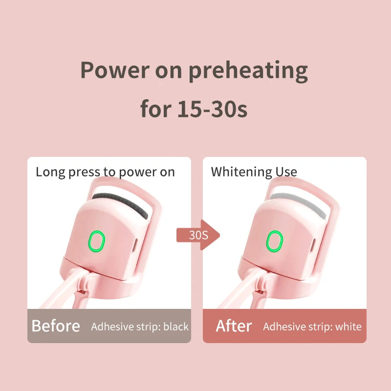 Heated Eyelashes Curler Portable Eyelash Curler Quick Heating & Long Lasting Eyelashes Curling Effect